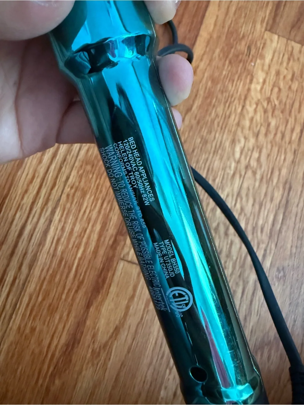 BedHead Tigi Curlipops Ceramic teal curling wand iron Model - BH350
